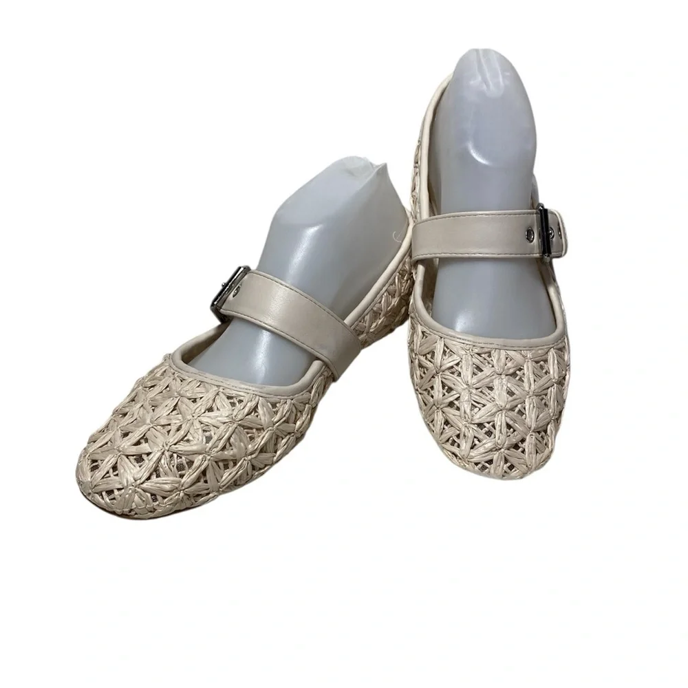 DV by Dolce Vita Mellie Maryjane Women’s Cream Woven Flats Sz-7.5 - Picture 3 of 5